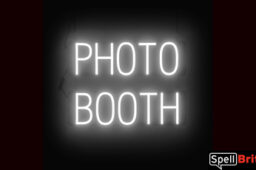 PHOTO BOOTH Sign – SpellBrite’s LED Sign Alternative to Neon PHOTO BOOTH Signs for Businesses in White