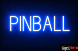 PINBALL sign, featuring LED lights that look like neon PINBALL signs