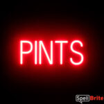 PINTS Sign – SpellBrite’s LED Sign Alternative to Neon PINTS Signs for Bars and Pubs in Red