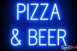 PIZZA and BEER sign, featuring LED lights that look like neon PIZZA and BEER signs