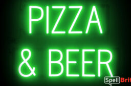 PIZZA and BEER sign, featuring LED lights that look like neon PIZZA and BEER signs