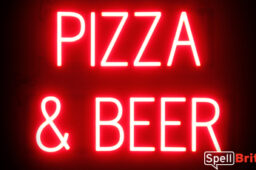 PIZZA and BEER sign, featuring LED lights that look like neon PIZZA and BEER signs