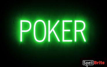 POKER sign, featuring LED lights that look like neon POKER signs