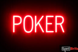 POKER sign, featuring LED lights that look like neon POKER signs