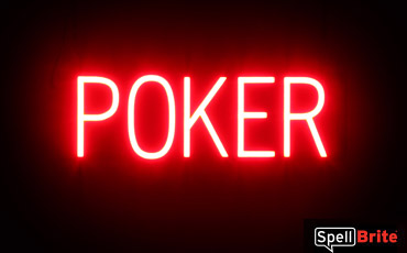 POKER sign, featuring LED lights that look like neon POKER signs