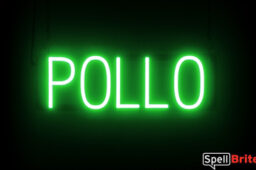 Pollo sign, featuring LED lights that look like neon Pollo signs