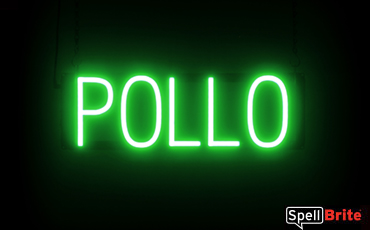Pollo sign, featuring LED lights that look like neon Pollo signs