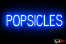 POPSICLES sign, featuring LED lights that look like neon POPSICLE signs