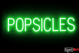 POPSICLES sign, featuring LED lights that look like neon POPSICLE signs