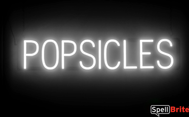 POPSICLES sign, featuring LED lights that look like neon POPSICLE signs