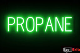 PROPANE sign, featuring LED lights that look like neon PROPANE signs