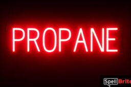 PROPANE sign, featuring LED lights that look like neon PROPANE signs
