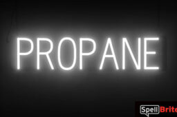 PROPANE sign, featuring LED lights that look like neon PROPANE signs