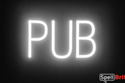 PUB sign, featuring LED lights that look like neon PUB signs