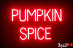 PUMPKIN SPICE Sign – SpellBrite’s LED Sign Alternative to Neon PUMPKIN SPICE Signs for Fall and other holidays in Red