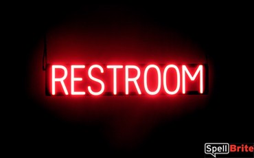 RESTROOM LED sign that is an alternative to illuminated neon signs for your restaurant