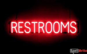 RESTROOMS illuminated LED signage that is an alternative to neon signs for your business