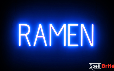 RAMEN sign, featuring LED lights that look like neon RAMEN signs