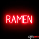 RAMEN sign, featuring LED lights that look like neon RAMEN signs