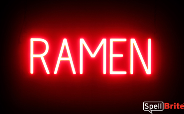 RAMEN Sign – SpellBrite’s LED Sign Alternative to Neon RAMEN Signs for Restaurants in Red