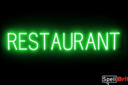 RESTAURANT sign, featuring LED lights that look like neon RESTAURANT signs