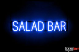 SALAD BAR sign, featuring LED lights that look like neon SALAD BAR signs