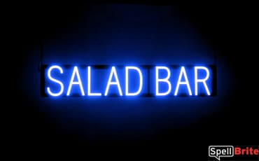 SALAD BAR sign, featuring LED lights that look like neon SALAD BAR signs