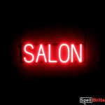 SALON sign, featuring LED lights that look like neon SALON signs