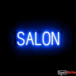 SALON sign, featuring LED lights that look like neon SALON signs