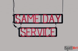 SAME DAY SERVICE LED signs that use click-together letters to make window signs for your shop