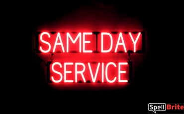 SAME DAY SERVICE LED illuminated signage that uses click-together letters to make personalized signs