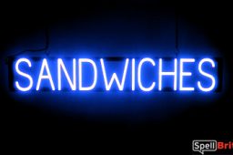 SANDWICHES sign, featuring LED lights that look like neon SANDWICH signs