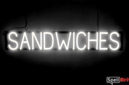 SANDWICHES sign, featuring LED lights that look like neon SANDWICH signs