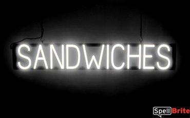 SANDWICHES sign, featuring LED lights that look like neon SANDWICH signs