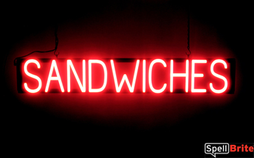 SANDWICHES sign, featuring LED lights that look like neon SANDWICH signs