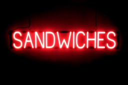 SANDWICHES LED illuminated signage that is an alternative to neon signs for your restaurant