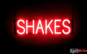 SHAKES LED sign that is an alternative to neon illuminated signs for your restaurant