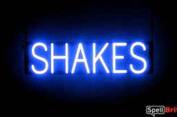 SHAKES sign, featuring LED lights that look like neon SHAKE signs