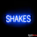 SHAKES sign, featuring LED lights that look like neon SHAKE signs