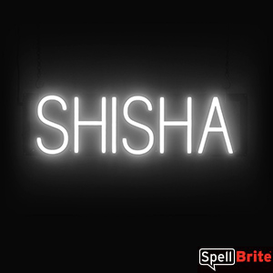 Shish Red Lettering SHISHA Sign - Neon Look, White LED Light