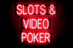 SLOTS & VIDEO POKER lighted LED signs that uses changeable letters to make custom signs