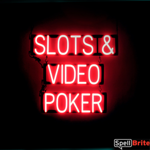 SLOTS & VIDEO POKER lighted LED signs that uses changeable letters to make custom signs