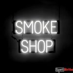 SMOKE SHOP sign, featuring LED lights that look like neon SMOKE SHOP signs