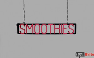 SMOOTHIES LED signs that look like a neon sign for your restaurant