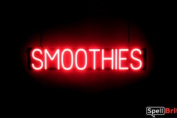 SMOOTHIES LED illuminated signage that is an alternative to neon signs for your restaurant