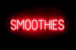 SMOOTHIES LED signs that look like a neon lighted sign for your restaurant