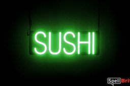 SUSHI sign, featuring LED lights that look like neon SUSHI signs