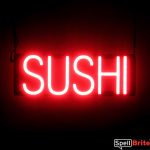 SUSHI sign, featuring LED lights that look like neon SUSHI signs