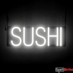 SUSHI sign, featuring LED lights that look like neon SUSHI signs