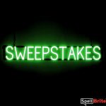 SWEEPSTAKES sign, featuring LED lights that look like neon SWEEPSTAKES signs